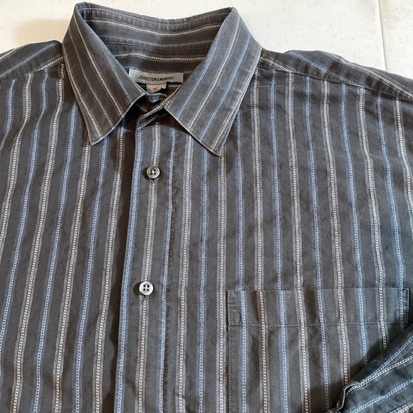 Johnston and Murphy men’s long sleeve shirt size XL dark, gray blue and white - Picture 1 of 9